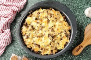 Картофель с фаршем и грибами Картофель с фаршем и грибами
