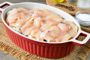 Куриные грудки с картошкой и грибами