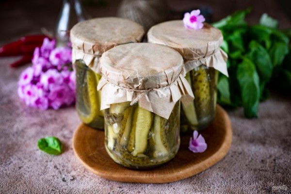 Огурцы, консервированные дольками Огурцы, консервированные дольками