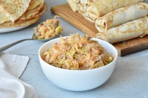 Начинка из фарша и капусты для блинов