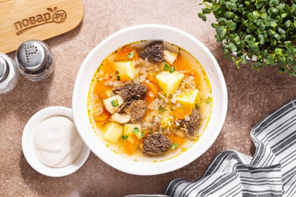 Суп со сморчками и картофелем Суп со сморчками и картофелем