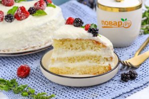 Творожный торт со сгущенкой Творожный торт со сгущенкой